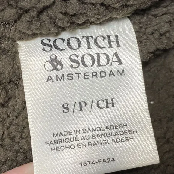 Scotch‎ & Soda Jacket shacket Mens S Sherpa Lined Plaid Flannel Chore Barn